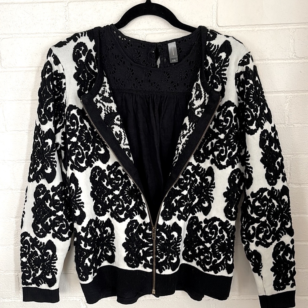 SOYA CONCEPT Vintage Flocked Cardigan (M)